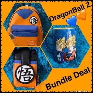 Loungefly DragonBall Z Backpack and Wallet & Mug